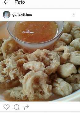 Cumi dan Tahu Crispy saos asam manis