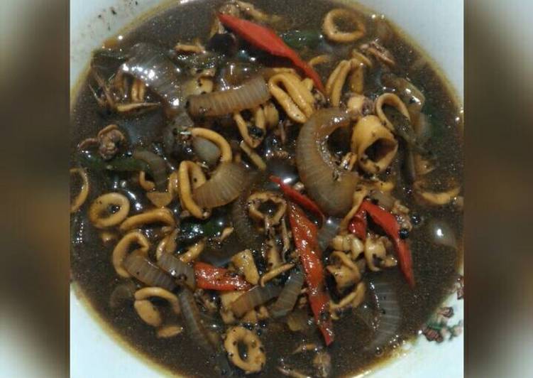 resep lengkap untuk Cumi kuah lada hitam