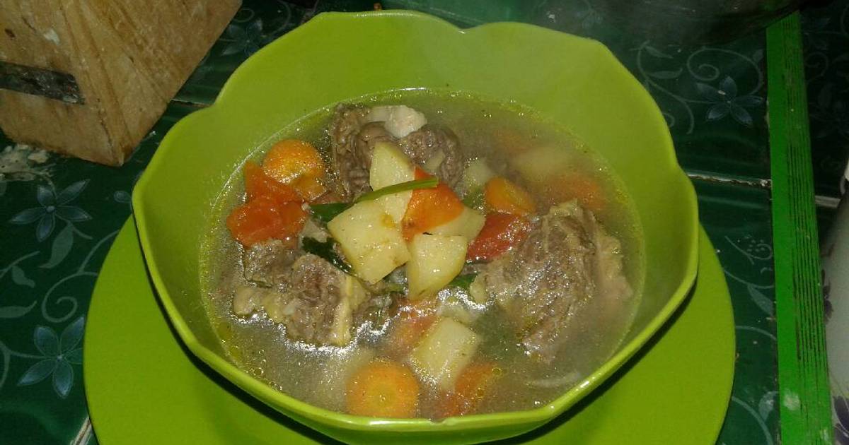 Sup tulang sapi sederhana 413 resep Cookpad