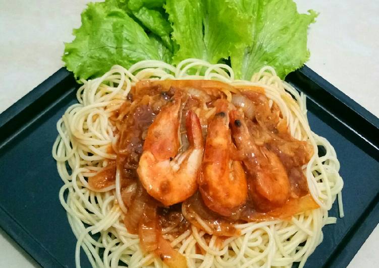 Spaghetti Udang Bolognese #BikinRamadanBerkesan