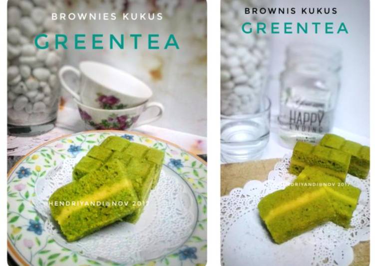 bahan dan cara membuat Brownies Kukus Greentea