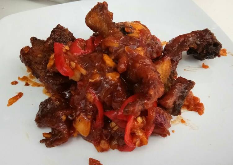 resep makanan Ayam merah pedas