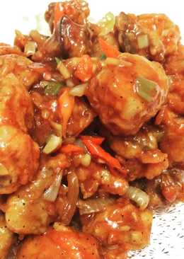 Ikan tongkol goreng tepung with black pepper sauce