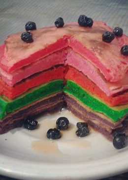 Rainbow Pancake Blueberry Topping