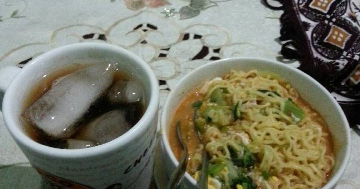 Resep Mie Instan Kari Ayam Pedas + Ice Tea ala Adil Zein