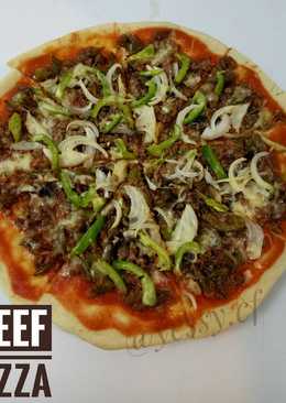 Easy & Simple Home Made Beef Pizza - Pizza Daging Mudah & Simpel