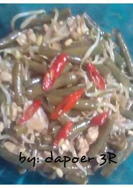 Tumis kacang panjang, tempe+tauge