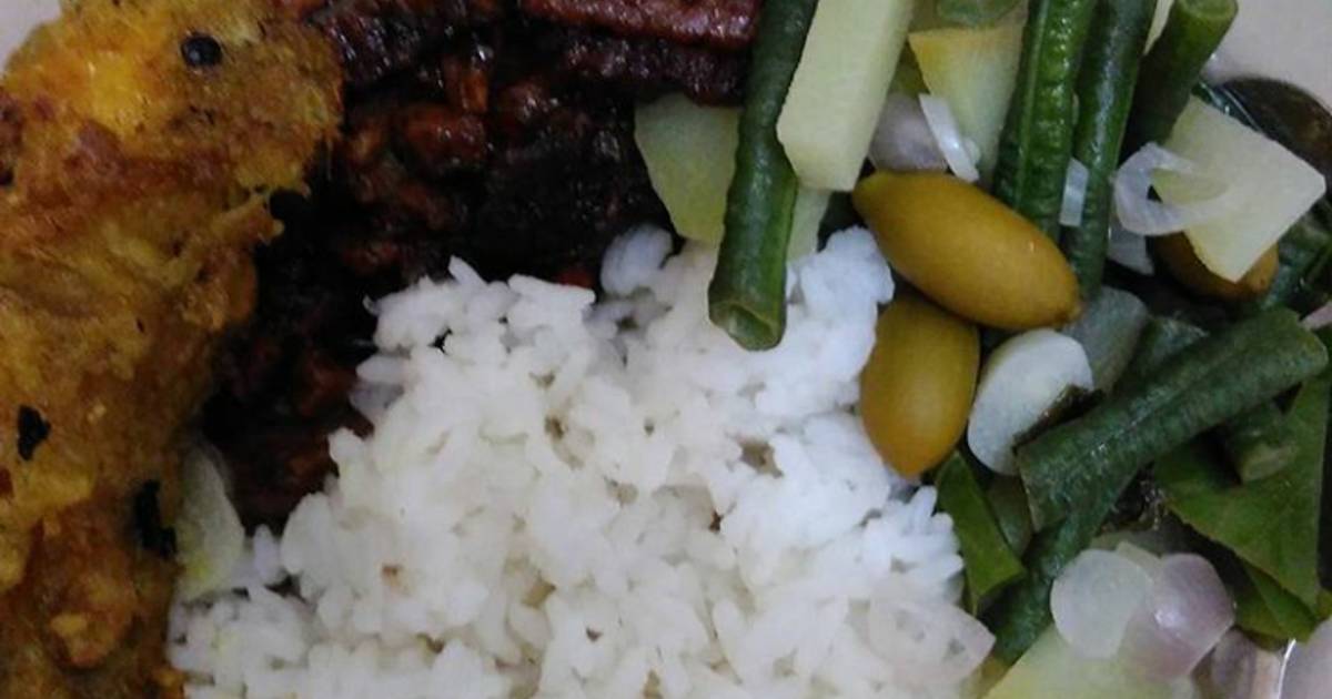 Resep Sayur asam betawi + ayam ukep goreng ekstra orek tempe ala NanoNanoNino ala Anindya Nino Roshiha