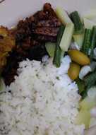 Sayur asam betawi + ayam ukep goreng ekstra orek tempe ala NanoNanoNino