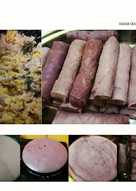 Dadar gulung ubi unggu. Inti kelapa jagung