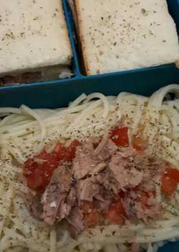 Sarapan kosan rice cooker spaghetti & sandwich