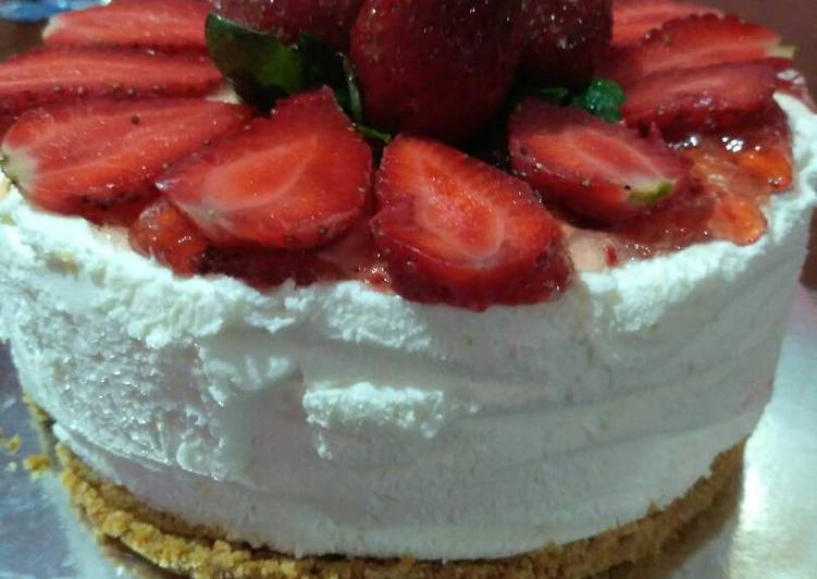 cara membuat Strawberry cheesecake