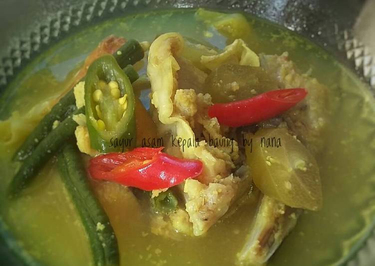 bahan dan cara membuat Sayur asam kepala ikan baung (gangan asam khas banjar)