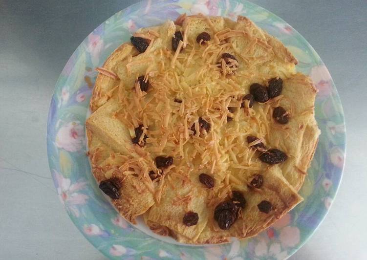 resep makanan Puding Roti Keki (Keju Kismis)