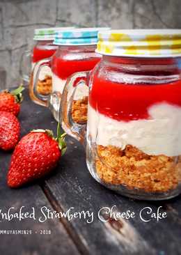 Unbaked Strawberry Cheesecake (No Oven)