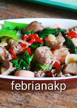 Pokcoy hati ayam sosis