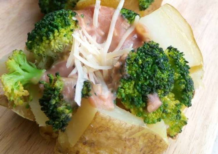resep masakan Baked Potato Broccoli & Cheese Vegetarian