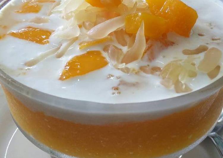 cara membuat Manggo Sago Dessert