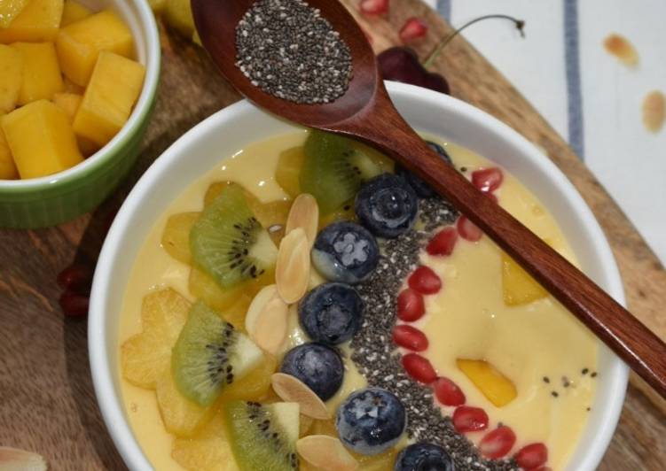 bahan dan cara membuat Go Mango Smoothie Bowl