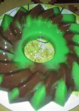 Puding coklat pandan roti tawar