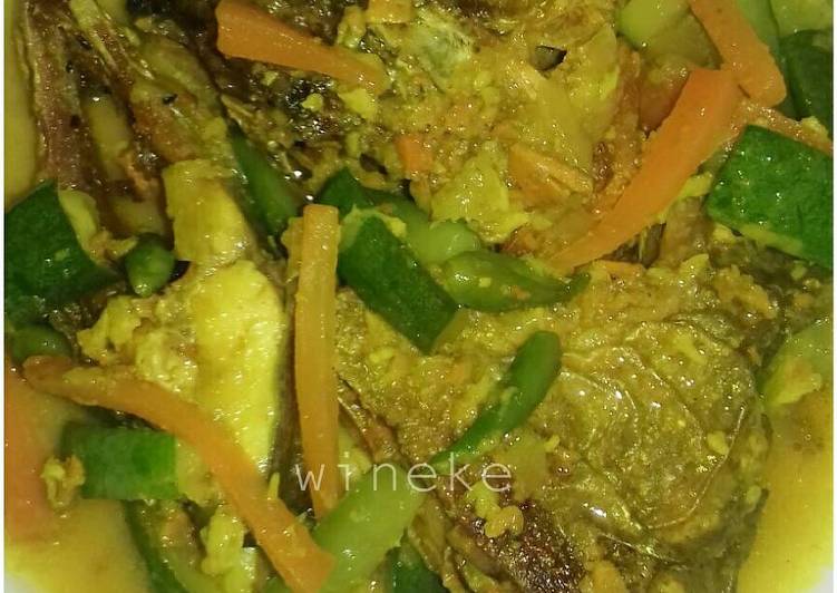 resep Bawal acar bumbu kuning