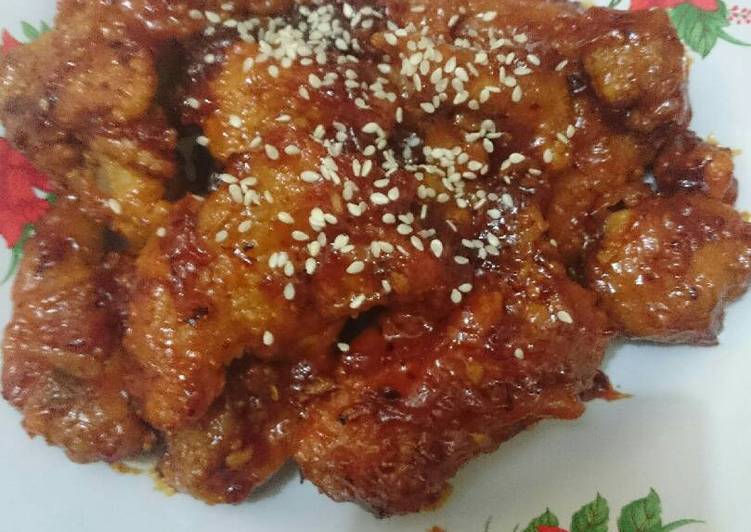 resep lengkap untuk Fire chicken extra spicy ala recheese factory