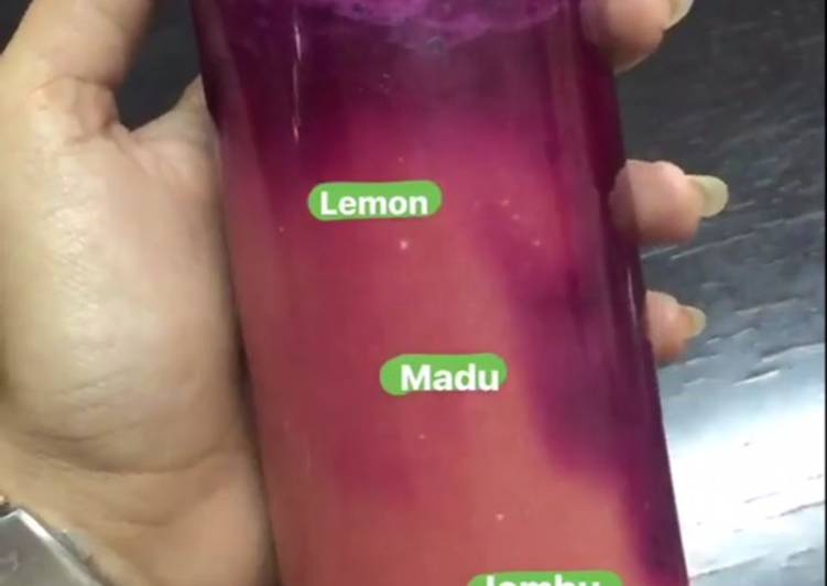 gambar untuk resep Red dragon fruit with guava lemon juice