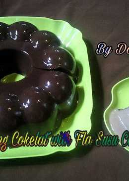 Puding Cokelat with Fla Susu Cokelat