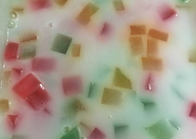 cara membuat Puding Pelangi Tropicana Slim