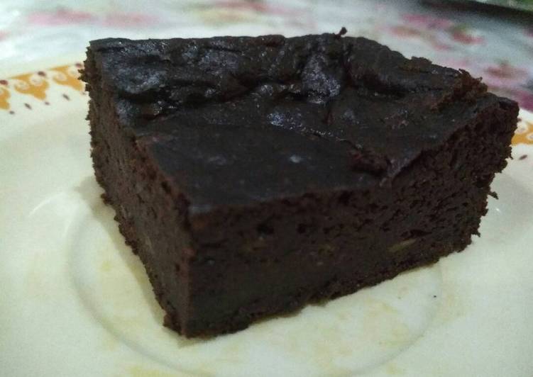 resep lengkap untuk Flourless peanut butter brownies