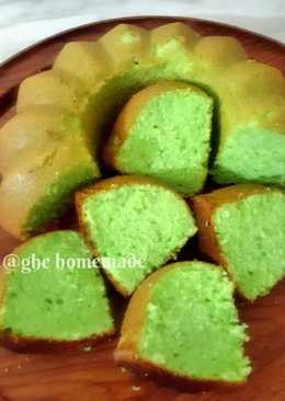 Cake pandan susu kental manis (tanpa pengembang)