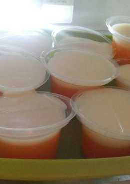 Silky puding susu mangga saus fla