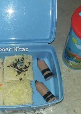 Roti tawar topping suka-suka (bekal sekolah)