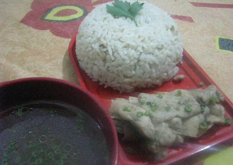 resep lengkap untuk Nasi Ayam Hainam + Sup