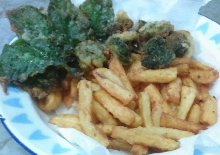 resep lengkap untuk Crispy french fries / vegetables tempura