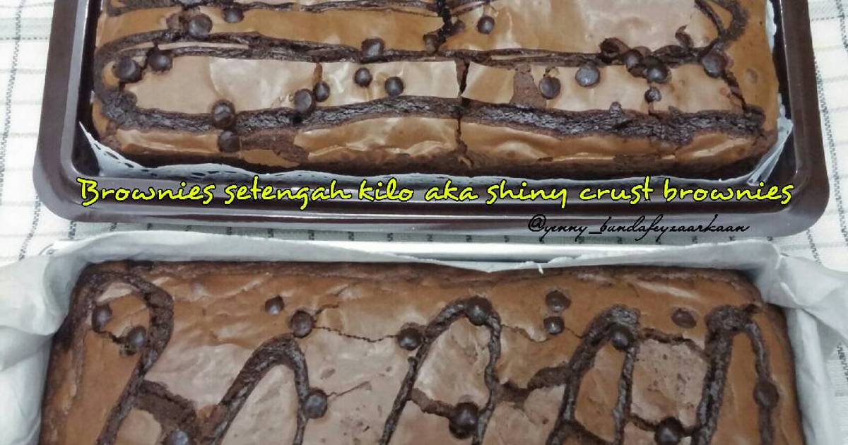 Resep Brownies setengah kilo aka. Shiny Crust Brownies