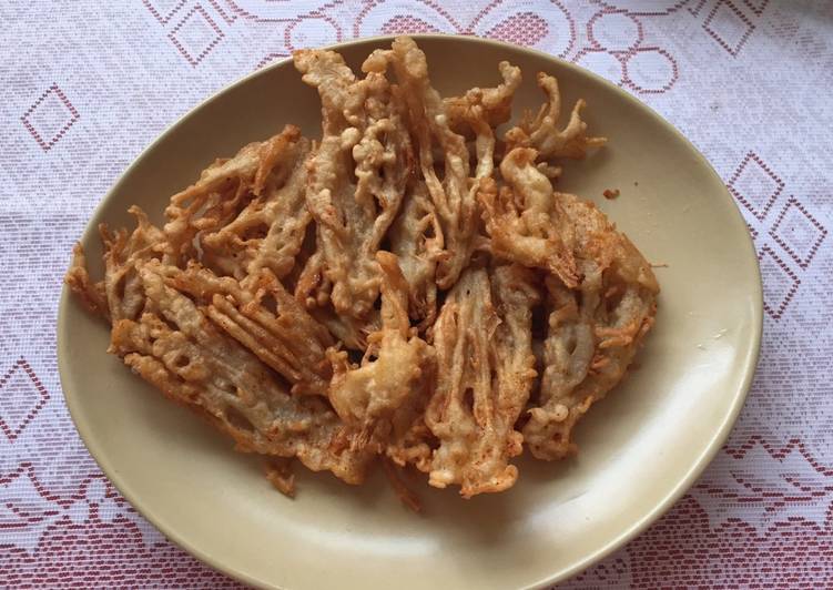 resep makanan Jamur Enoki goreng renyah