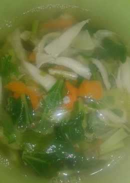 Sayur bening sawi plus jamur tiram #pr_sayurbening