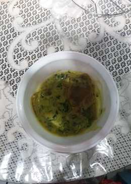 Opor kulit sapi masak daun bawang Dan seledri
