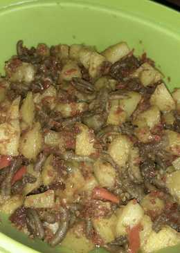 Balado kentang usus ayam