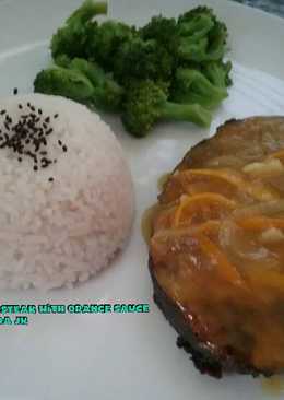 Gindara steak with orange sauce