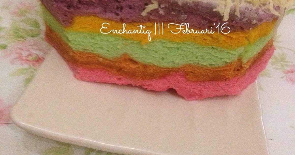 Resep Steamed Rainbow Cake Resep Steamed Rainbow Cake