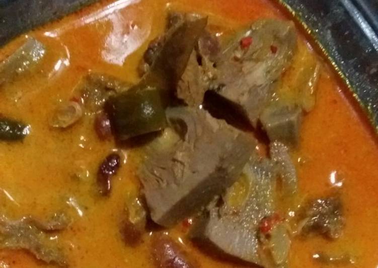 Gulai nangka muda dengan kacang merah dan daging tetelan foto resep utama
