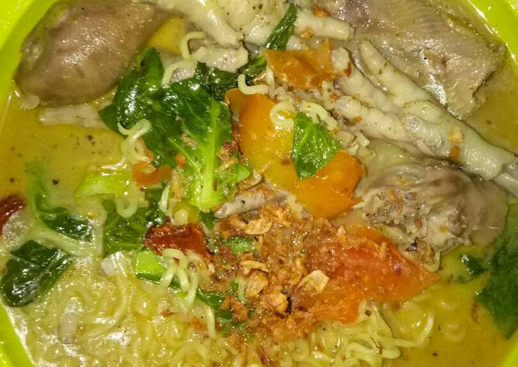 cara membuat Mie kari ayam indomie ceker pedas