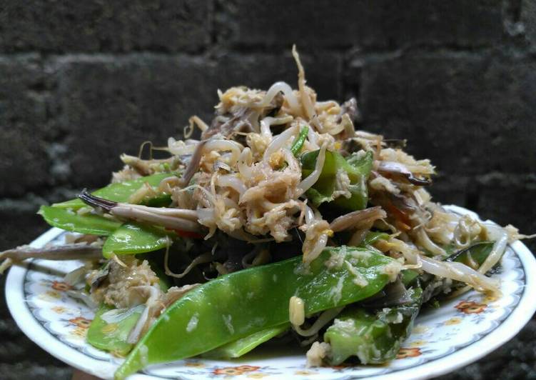 resep masakan Urap Jantung Pisang Mix Toge Kara