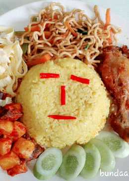 Nasi Kuning simple magicom & pelengkapnyað'