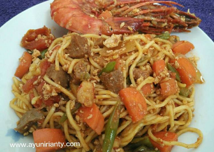 resep masakan Mie goreng bumbu kare special Non MSG, juicy banget dan lezat