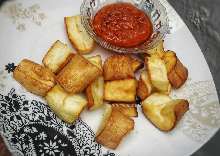 cara membuat Singkong goreng sambal terasi