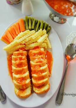 Galantin ayam saus asam manis