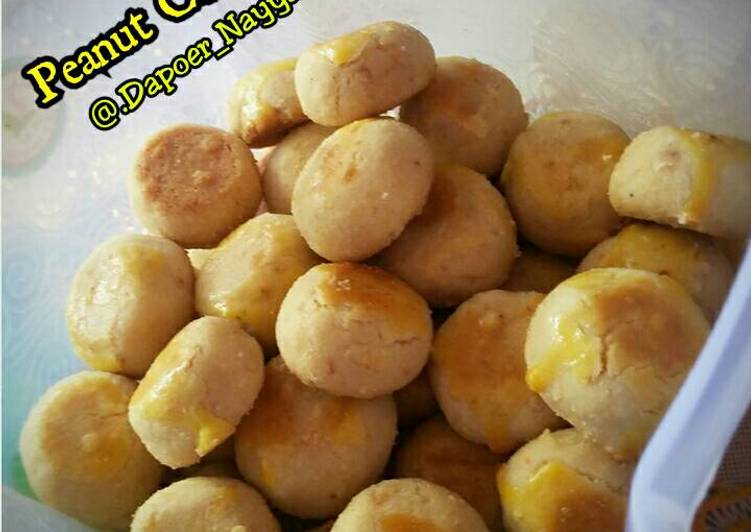 bahan dan cara membuat Peanut cookies (kuker kacang teflon)